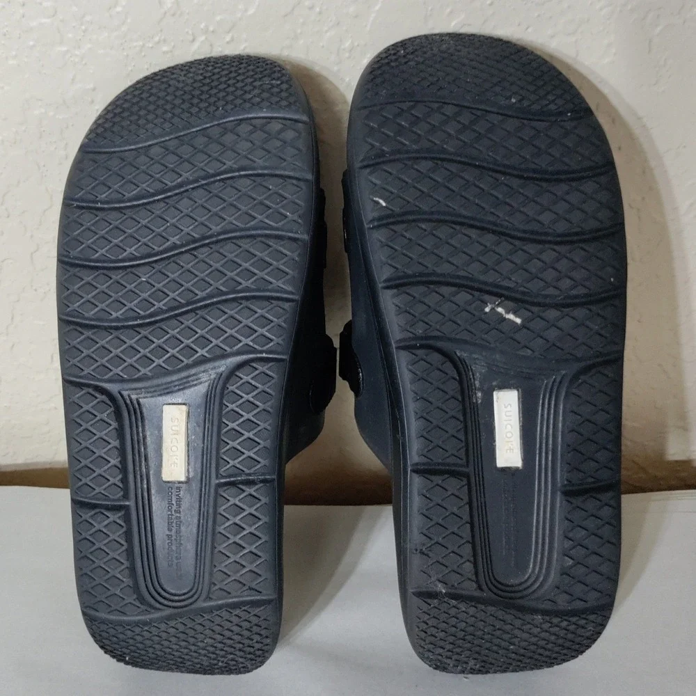 Suicoke Black Adjustable Strap Platform Slide Sandals Mens 7 Womens 9 OG-044V